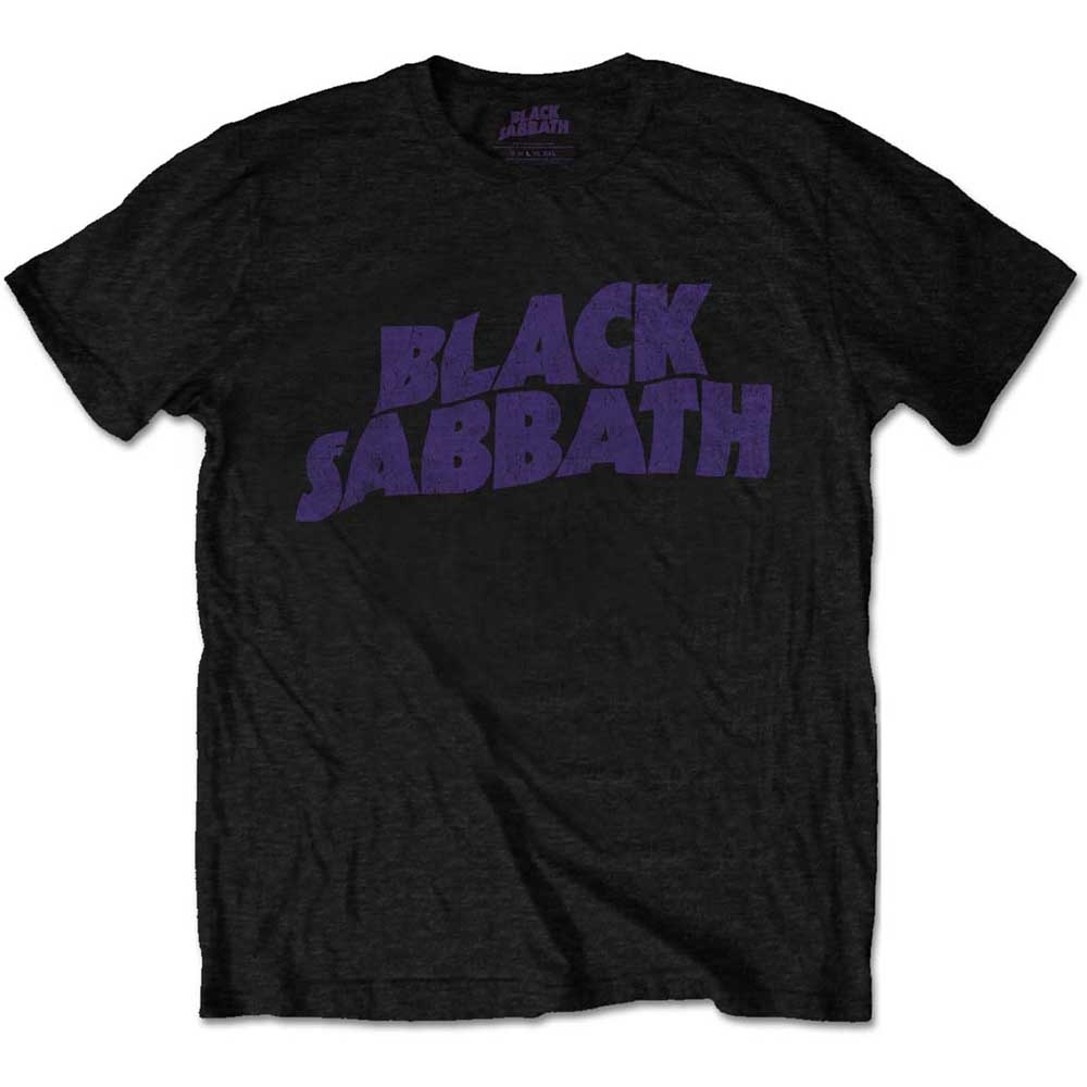 Black Sabbath Unisex T-Shirt: Wavy Logo Vintage (X-Large)