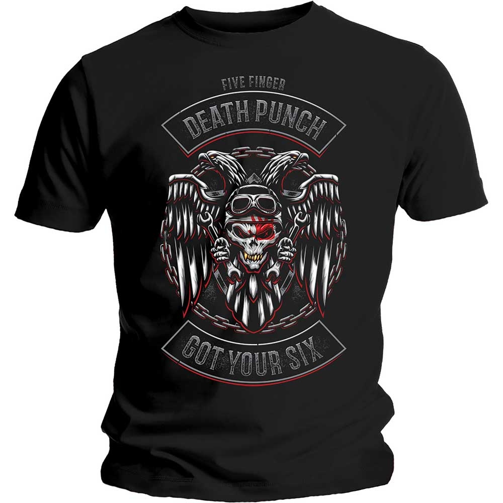Five Finger Death Punch Unisex T-Shirt: Biker Badge (X-Large)