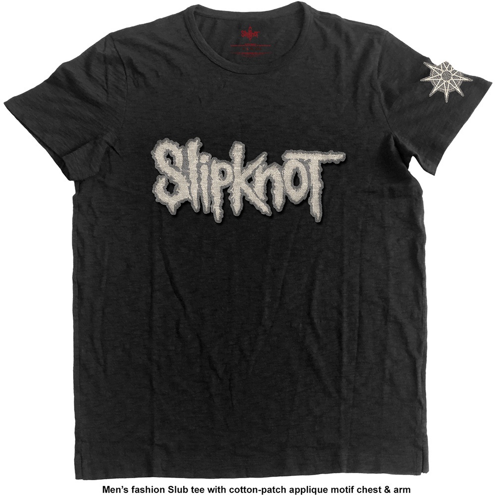 Slipknot Unisex Applique T-Shirt: Logo & Star (Small)