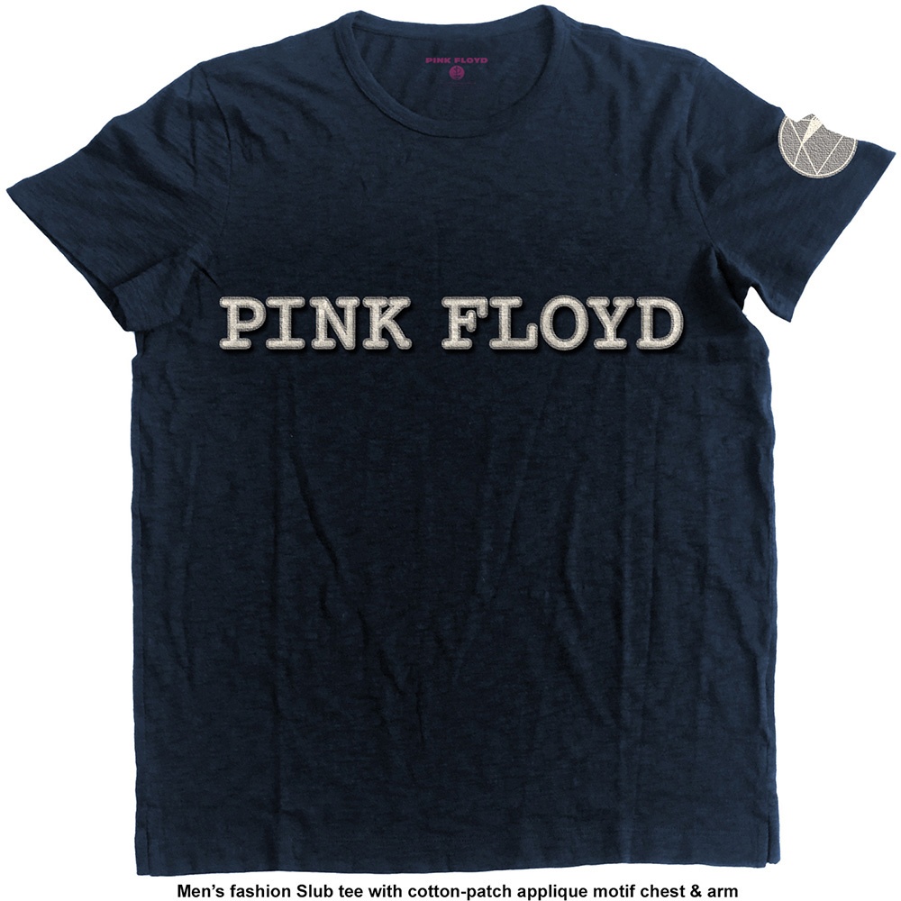 Pink Floyd Unisex Applique T-Shirt: Logo & Prism (Large)