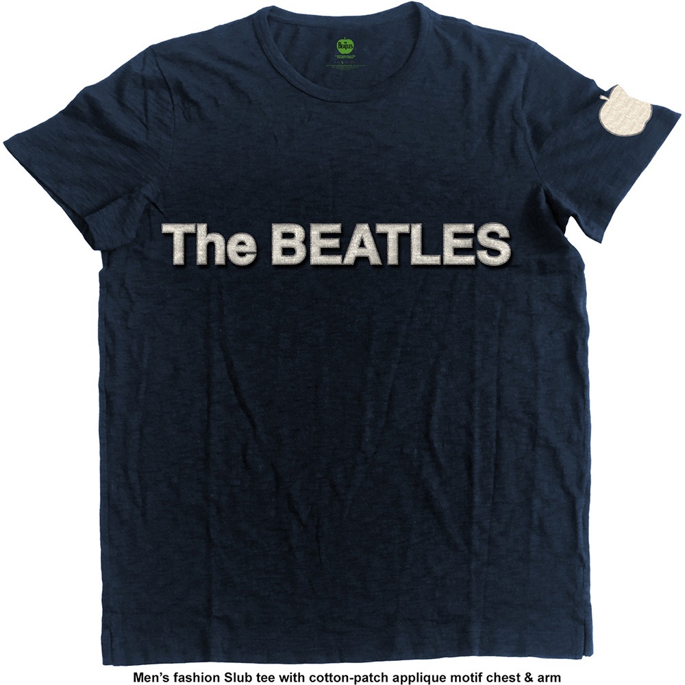 The Beatles Unisex Applique T-Shirt: Logo & Apple (X-Large)
