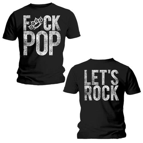 Five Finger Death Punch Unisex T-Shirt: F*ck Pop (Back Print) (Medium)