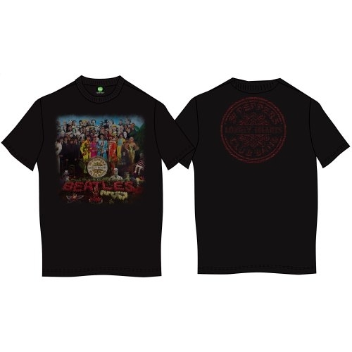 The Beatles Unisex T-Shirt: Sgt Pepper (Back Print) (Large)