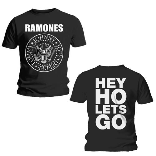 Ramones Unisex T-Shirt: Hey Ho (Front & Back) (Back Print) (Large)