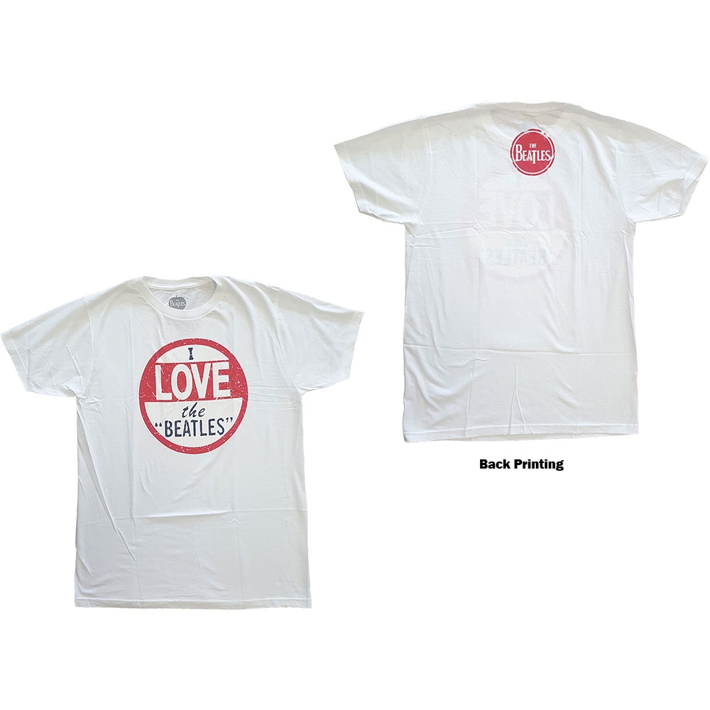 The Beatles Unisex T-Shirt: I Love The Beatles (Back Print) (X-Large)
