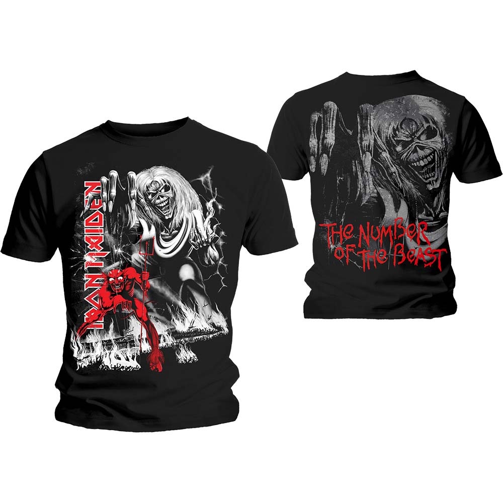 Iron Maiden Unisex T-Shirt: Number of the Beast Jumbo (Back Print) (X-Large)