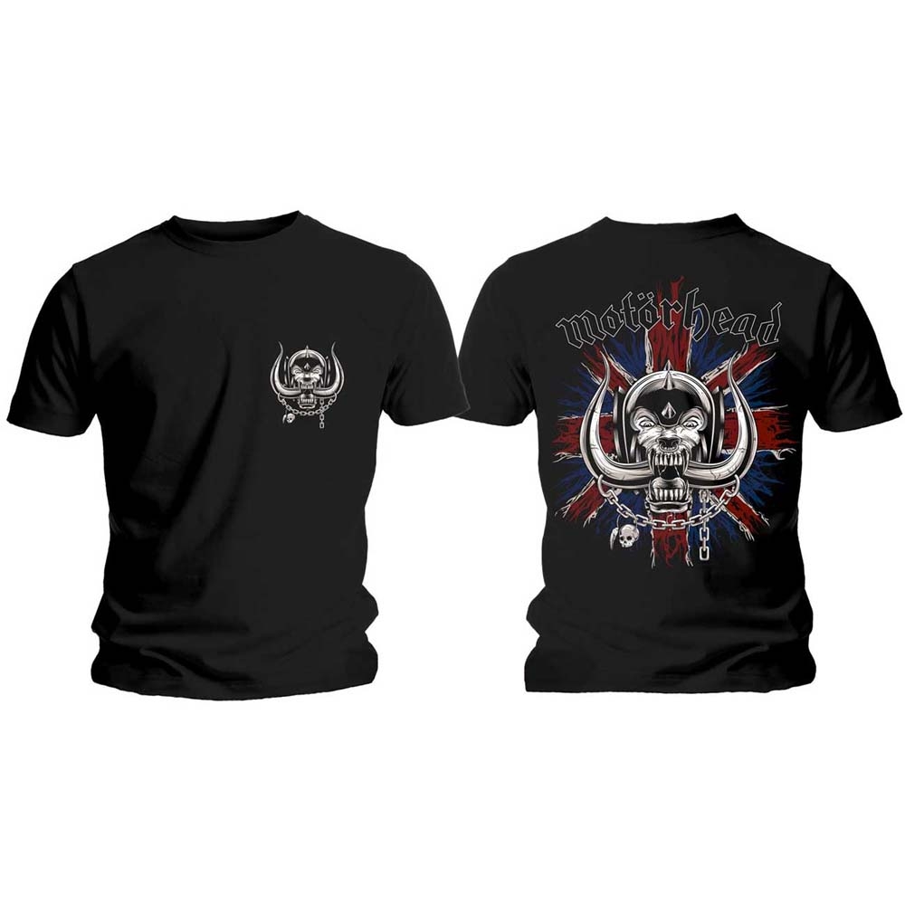 Motorhead Unisex T-Shirt: British War Pig & Logo (Back Print) (X-Large)