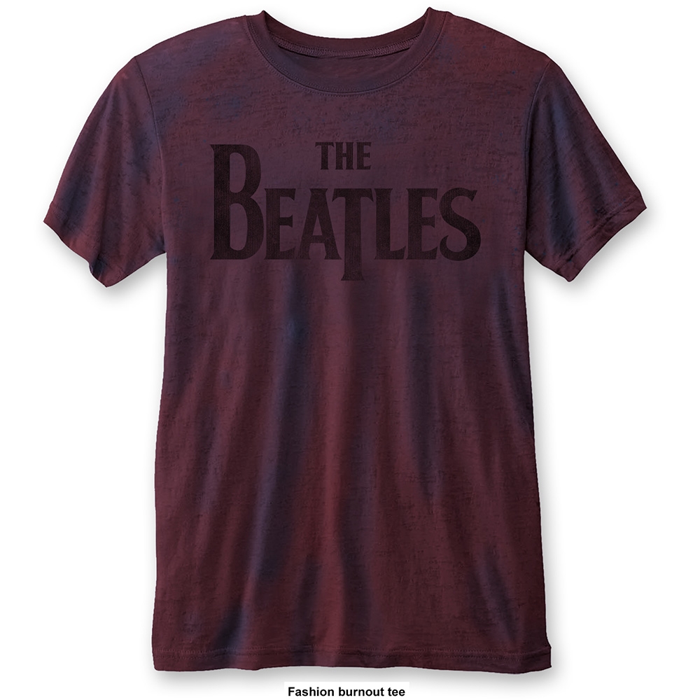The Beatles Unisex Fashion Tee: Drop T Logo (Burn Out) (Medium)