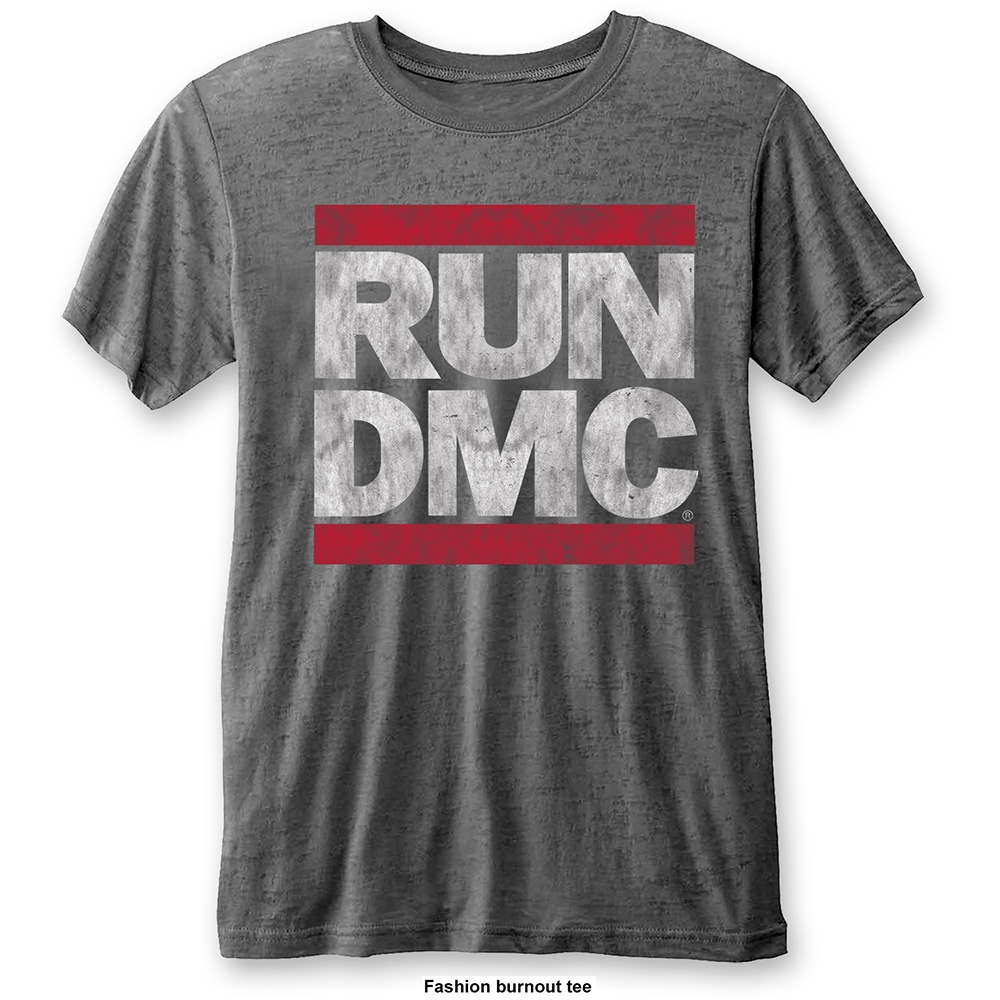 Run DMC Unisex Burn Out T-Shirt: DMC Logo (Large)
