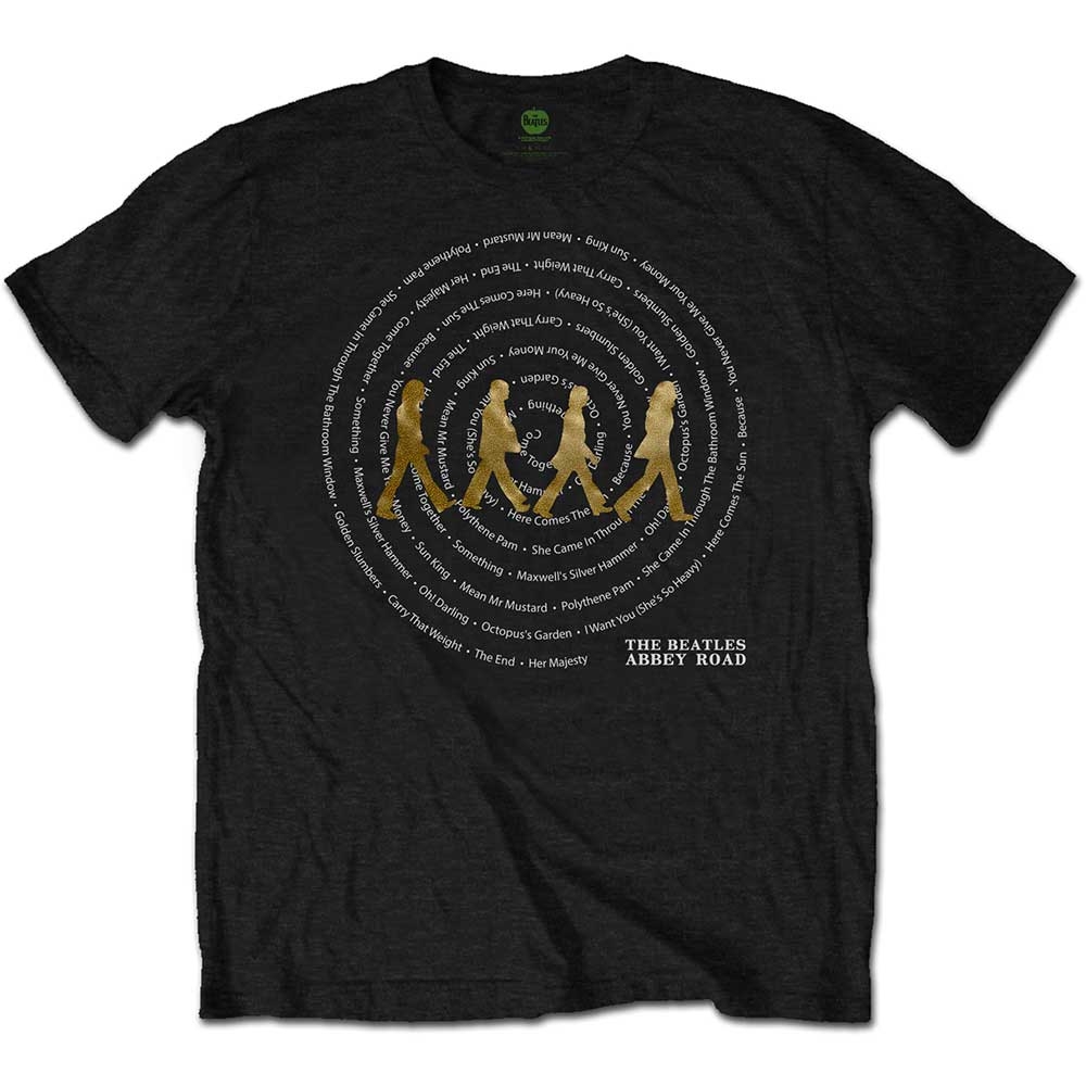 The Beatles Unisex T-Shirt: Abbey Road Songs Swirl (Foiled) (X-Large)