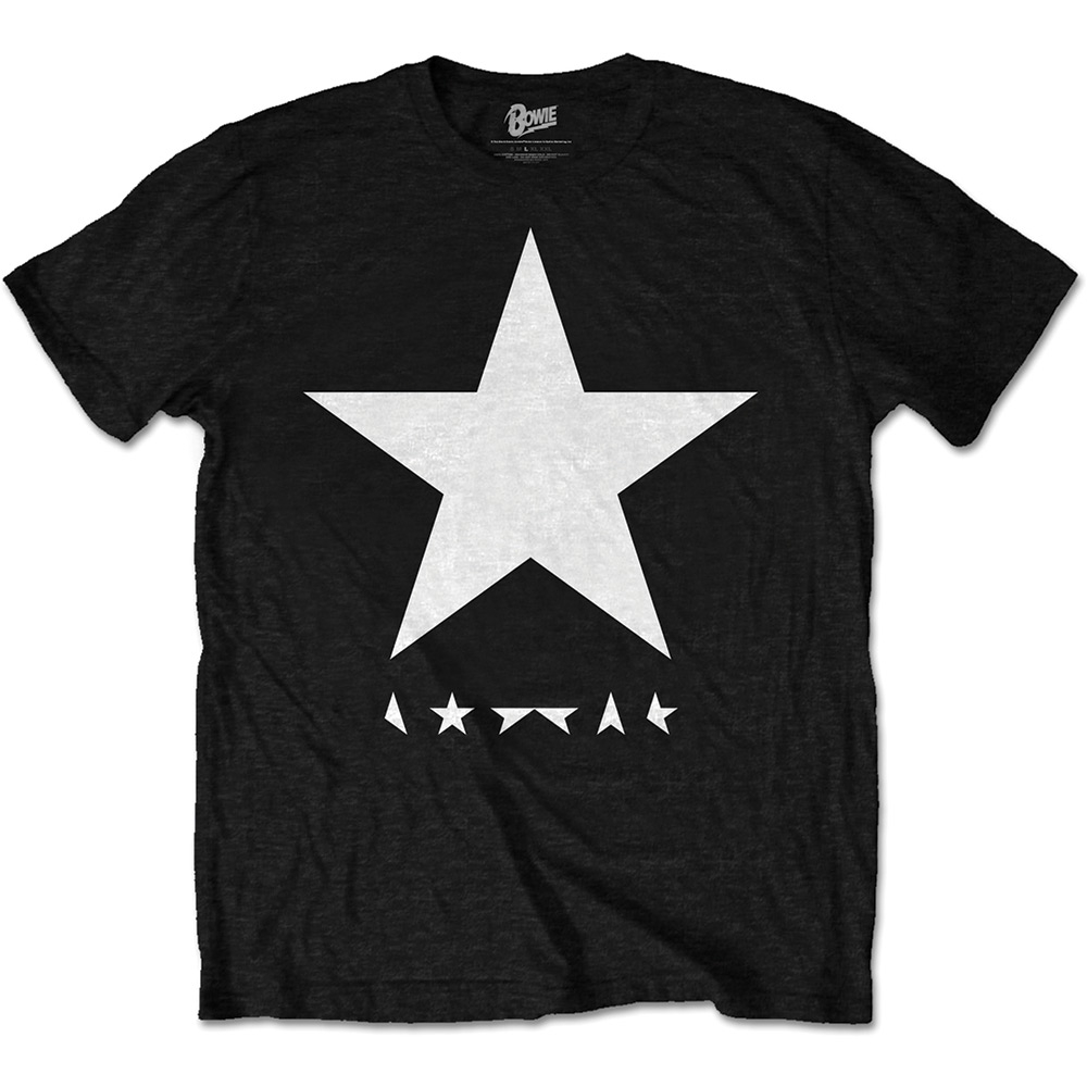 David Bowie Unisex T-Shirt: Blackstar (White Star on Black) (XX-Large)
