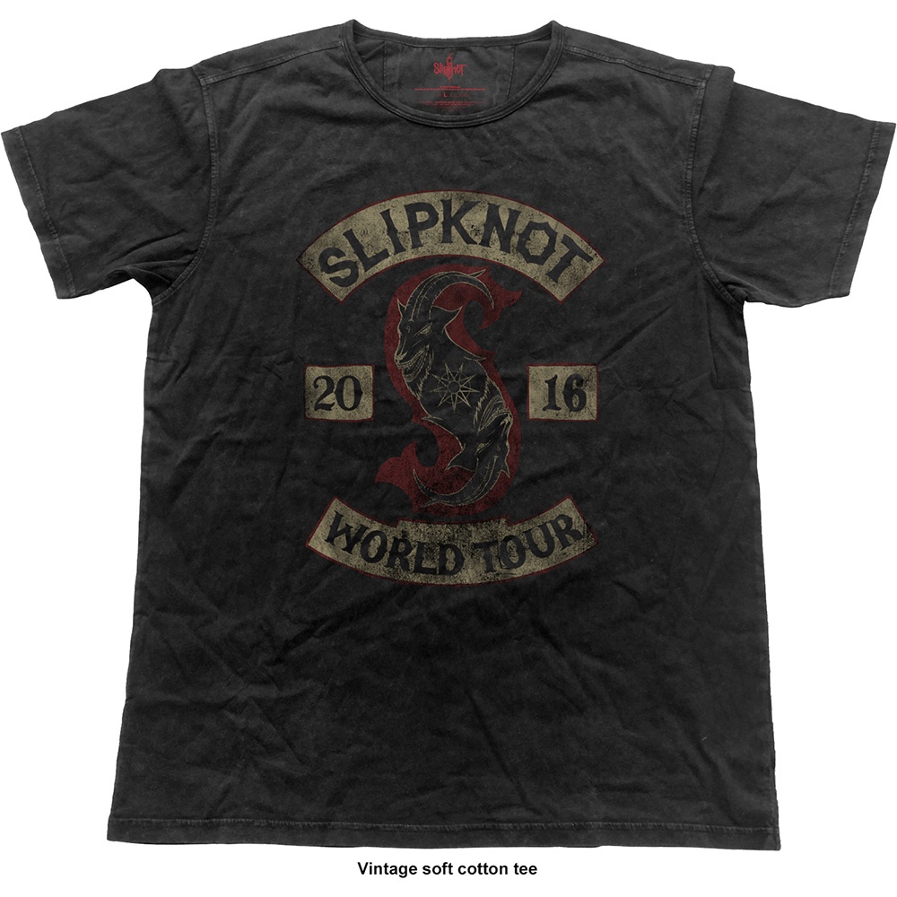 Slipknot Unisex Fashion Tee: Patched-Up (Vintage Finish) (Medium)