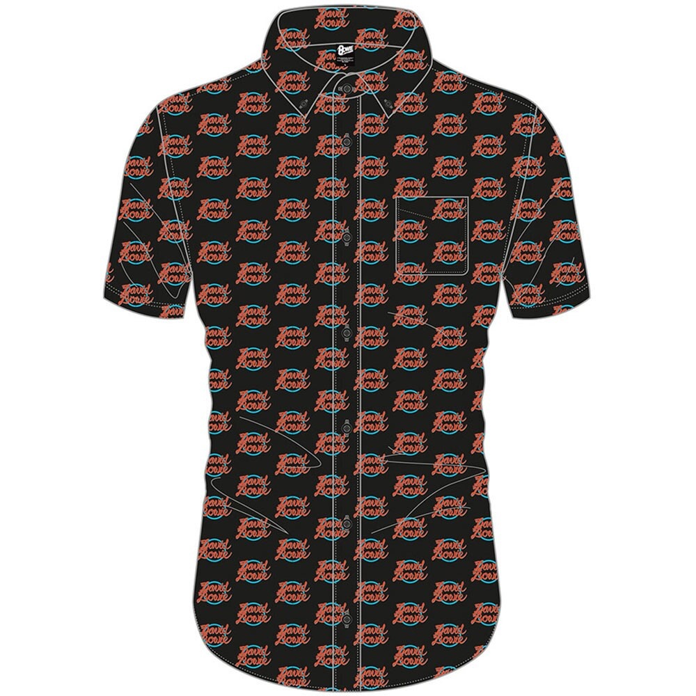 David Bowie Unisex Casual Shirt: Logo Pattern (All Over Print) (X-Large)