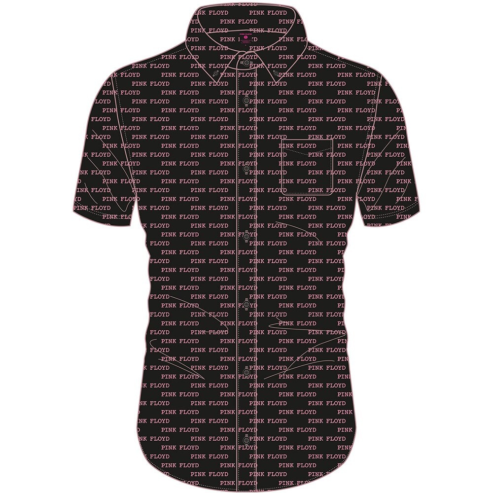 Pink Floyd Unisex Casual Shirt: Courier Pattern (All Over Print) (Large)