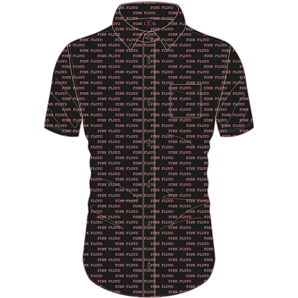 Pink Floyd Unisex Casual Shirt: Courier Pattern (All Over Print) (Small)