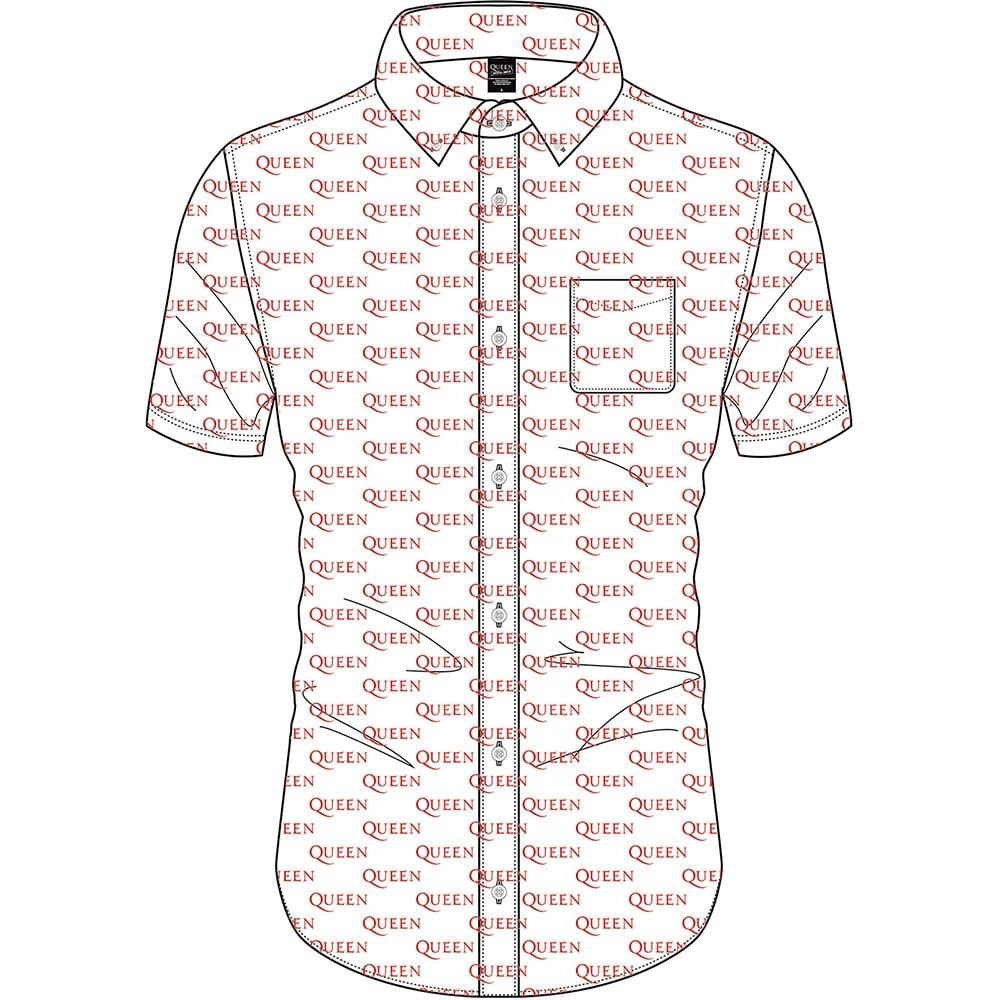 Queen Unisex Casual Shirt: Logo Pattern (All Over Print) (Medium)