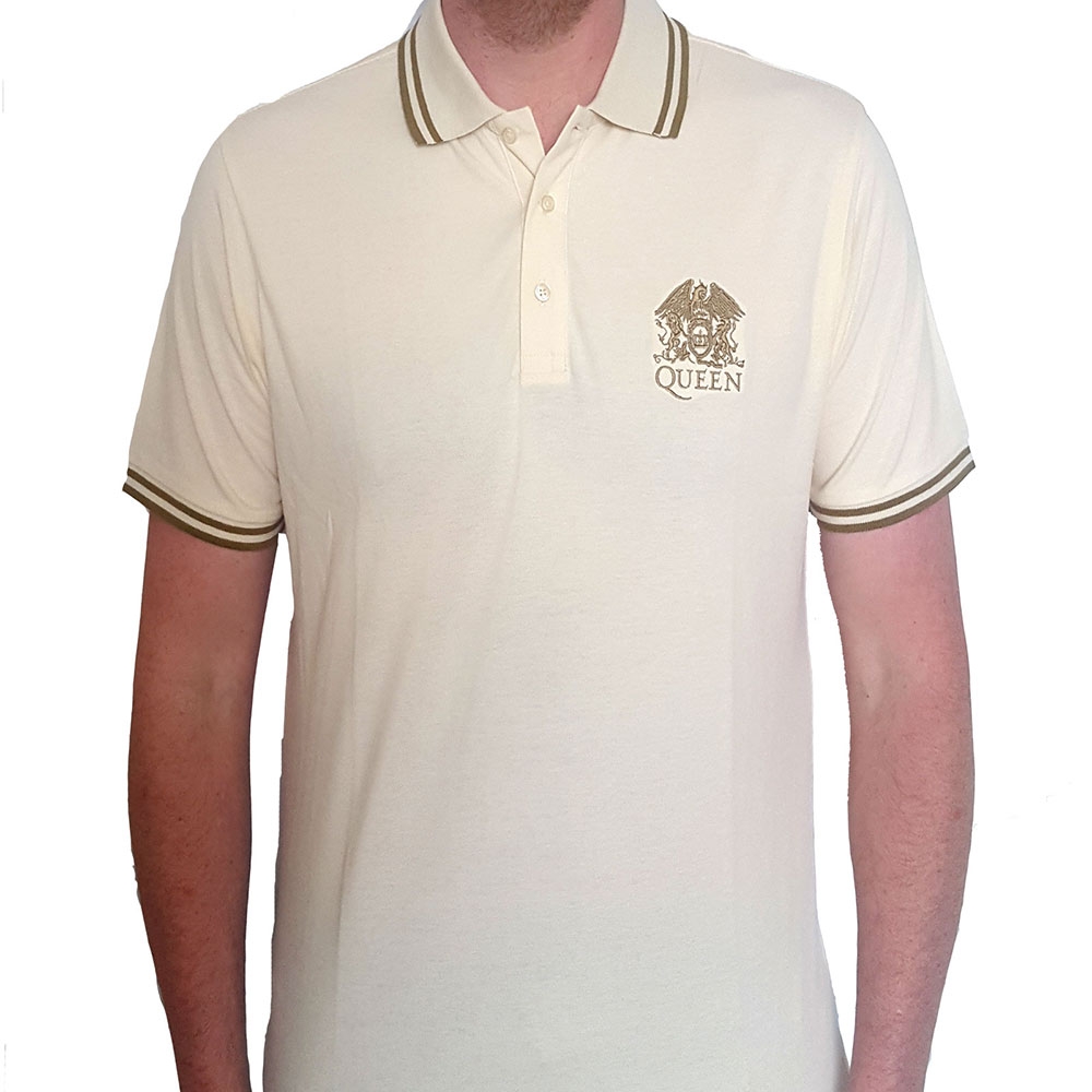 Queen Unisex Polo Shirt: Crest Logo (Small)