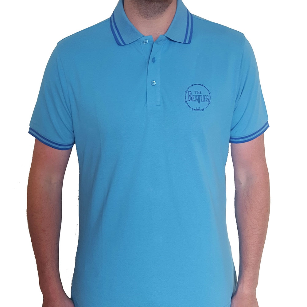 The Beatles Unisex Polo Shirt: Drum Logo (Medium)