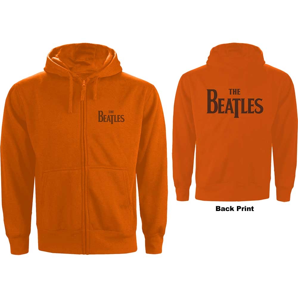The Beatles Unisex Zipped Hoodie: Drop T Logo (Back Print) (XX-Large)