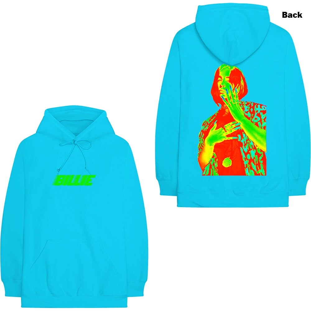 Billie Eilish Unisex Pullover Hoodie: Thermal Photo (Back Print) (Medium)