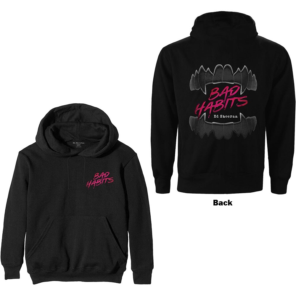 Ed Sheeran Unisex Pullover Hoodie: Bad Habits (Back Print) (XX-Large)