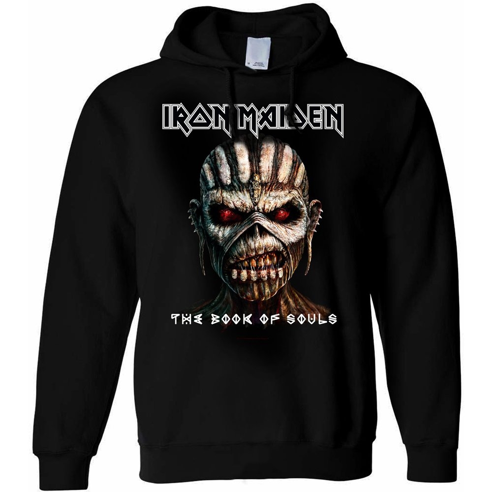 Iron Maiden Unisex Pullover Hoodie: The Book of Souls (Large)