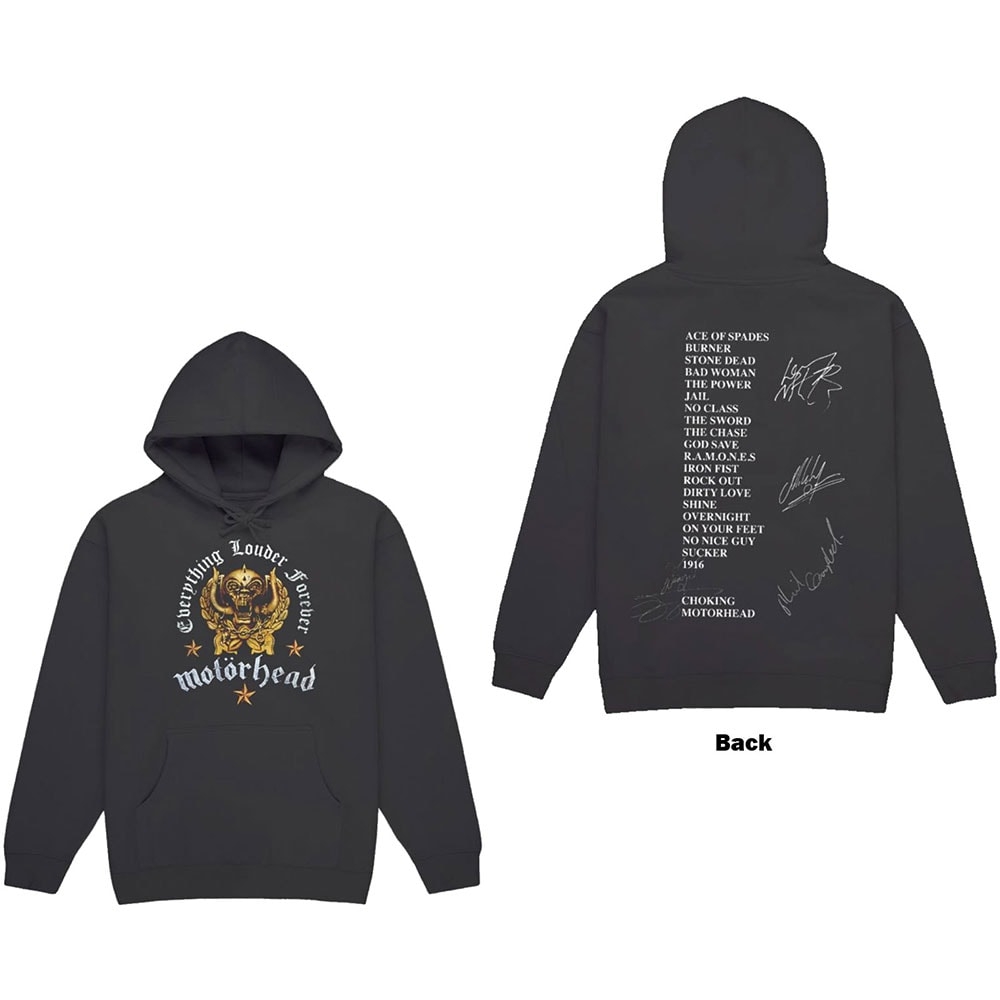 Motorhead Unisex Pullover Hoodie: Everything Louder Forever (Back Print) (XX-Large)