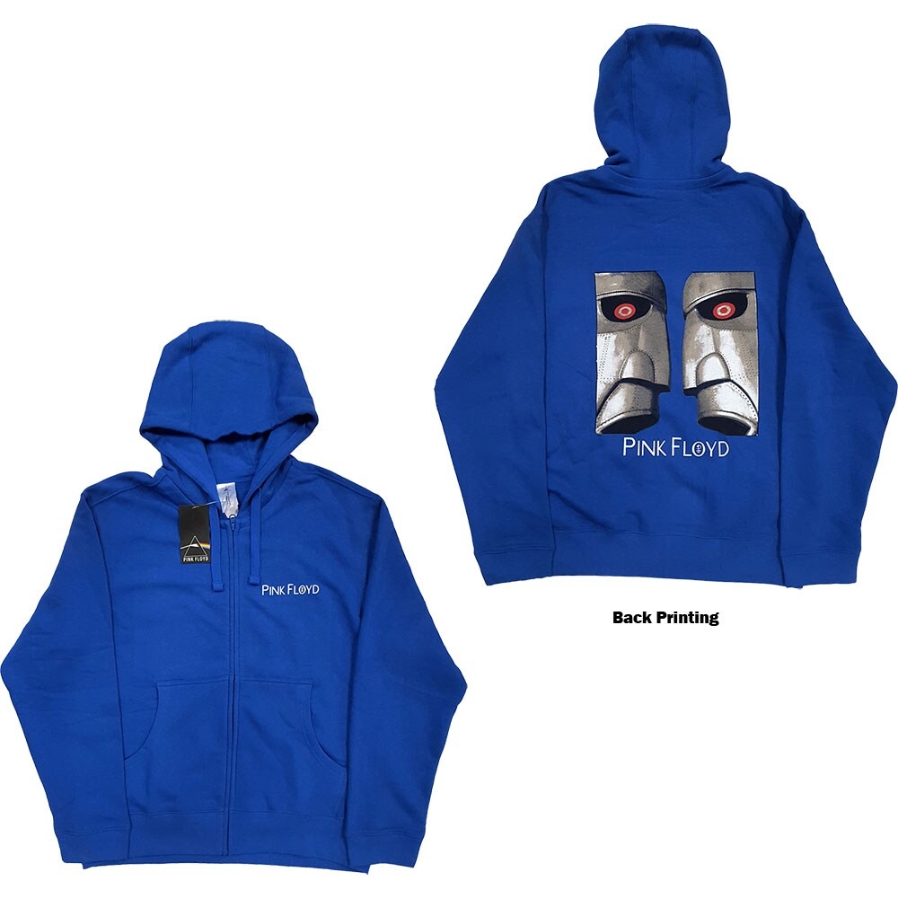 Pink Floyd Unisex Zipped Hoodie: Metal Heads Close Up (Back Print) (XX-Large)