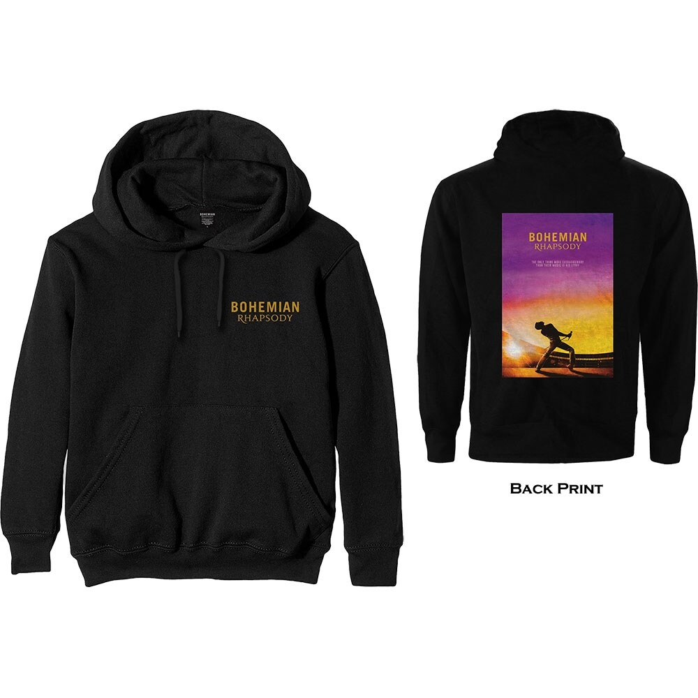 Queen Unisex Pullover Hoodie: Bohemian Rhapsody Movie Poster (Back Print) (X-Large)