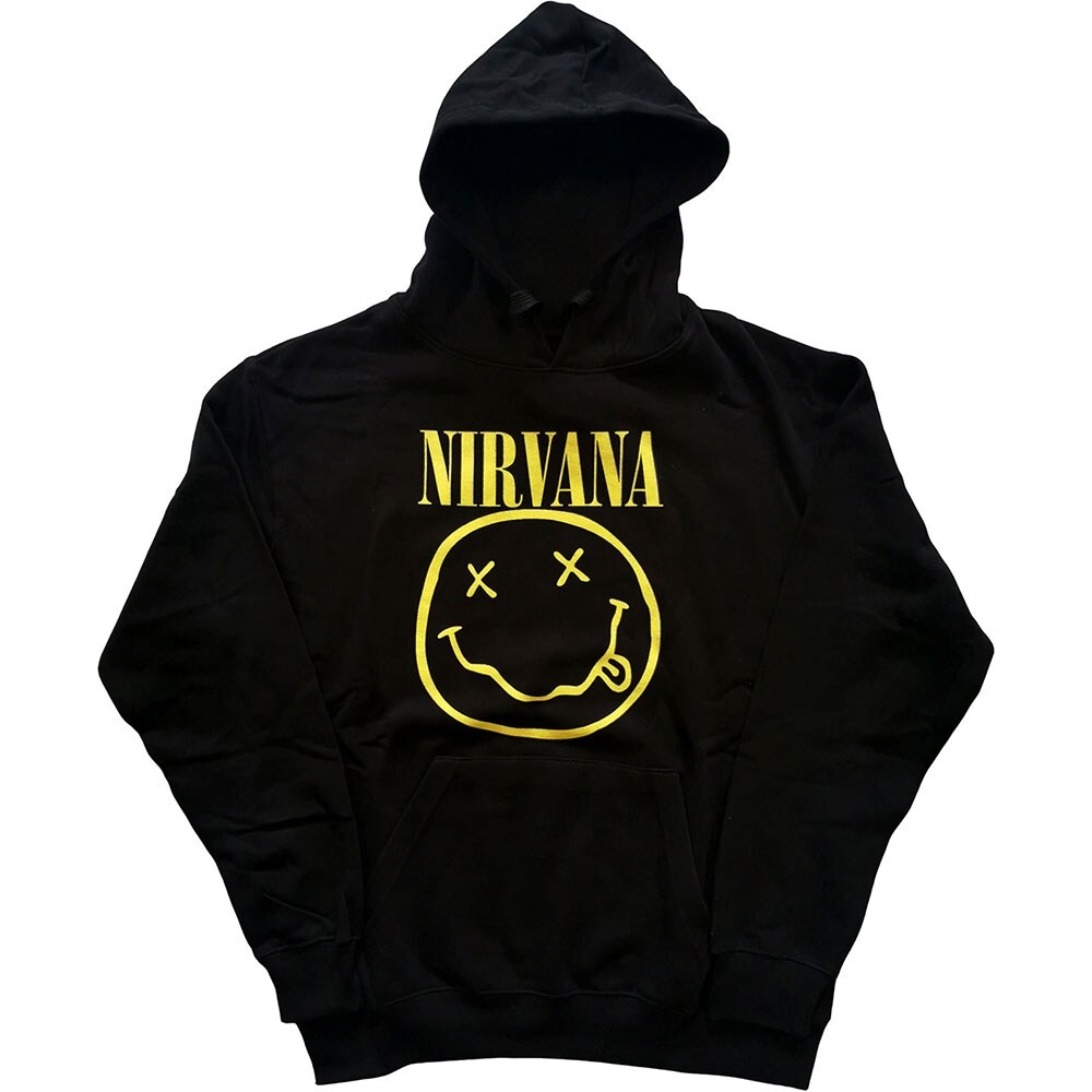 Nirvana Unisex Pullover Hoodie: Yellow Smiley (Medium)