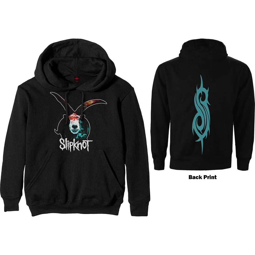 Slipknot Unisex Pullover Hoodie: Graphic Goat (Back Print) (Large)