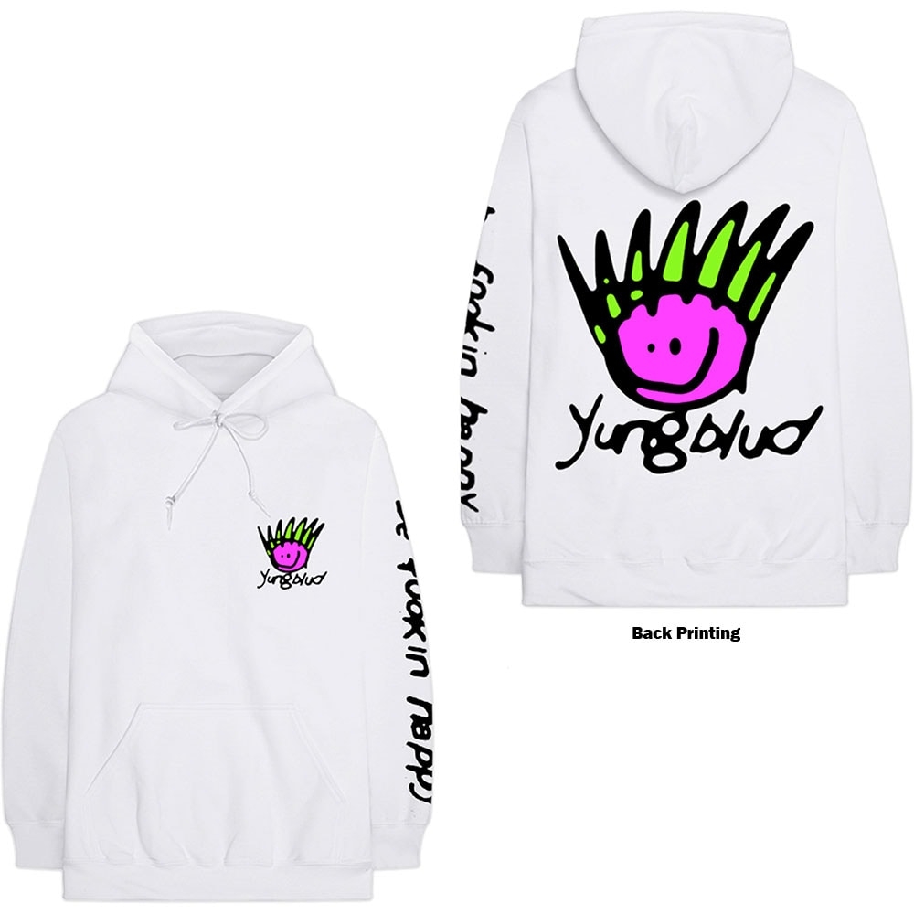 Yung Blud Pullover Hoodie: Face (Back Print) (X-Large)