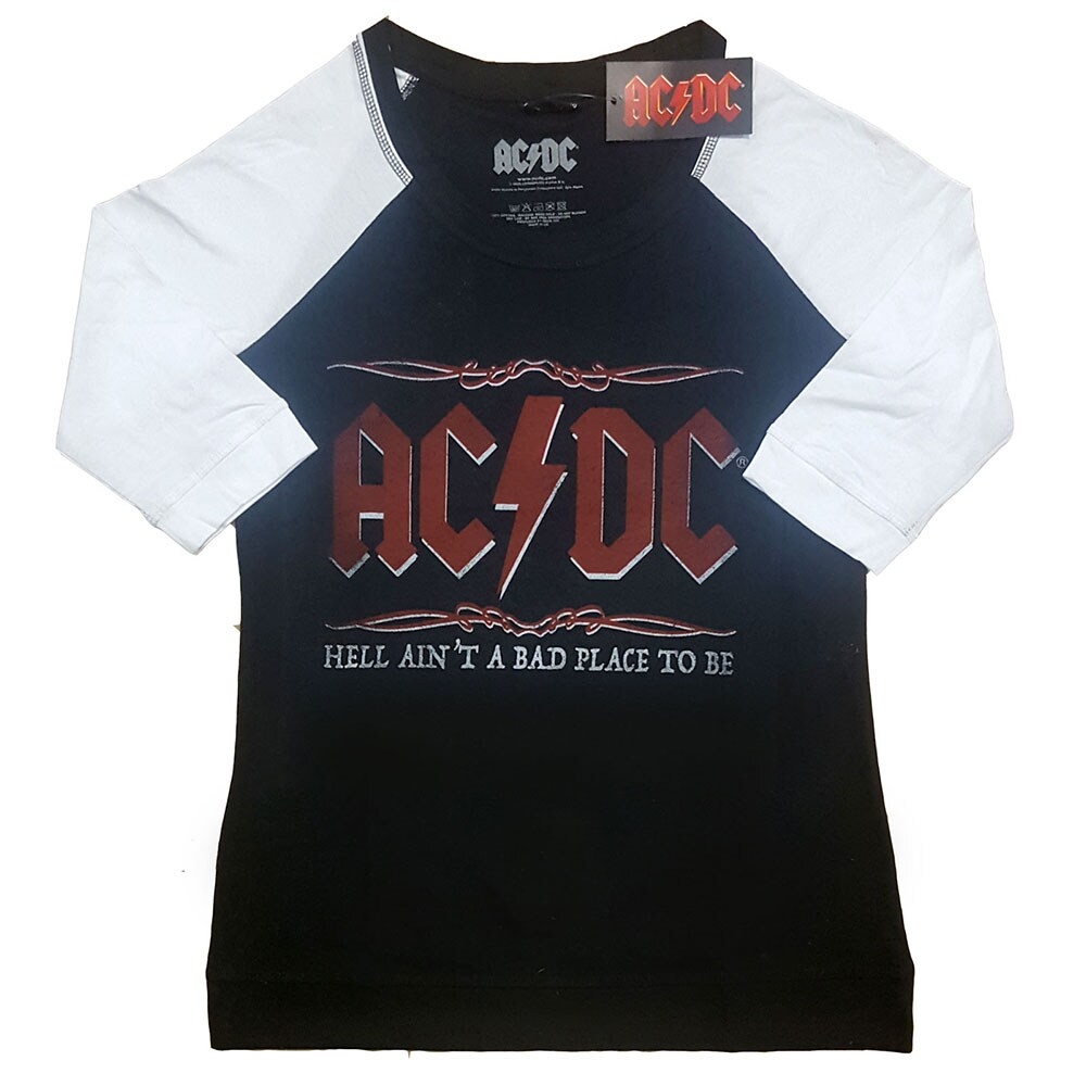 AC/DC Ladies Raglan T-Shirt: Hell Ain't A Bad Place (X-Large)
