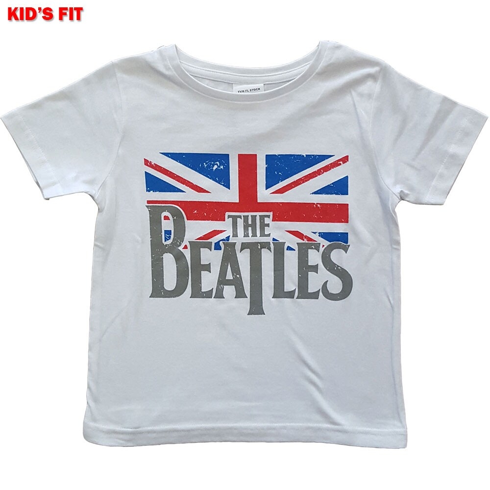 The Beatles Kids T-Shirt: Logo & Vintage Flag (7-8 Years)