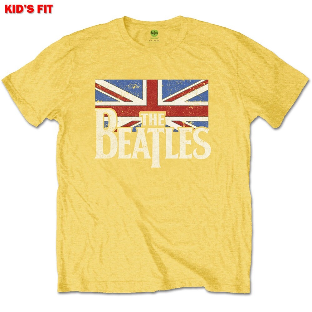 The Beatles Kids T-Shirt: Logo & Vintage Flag (9-10 Years)