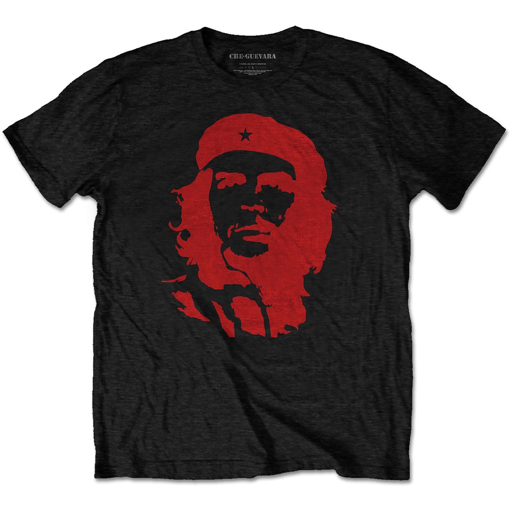 Che Guevara Unisex T-Shirt: Red on Black (Medium)