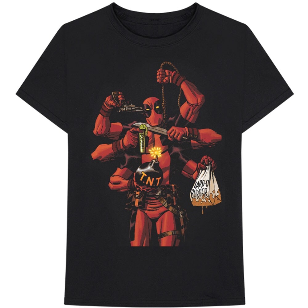 Marvel Comics Unisex T-Shirt: Deadpool Arms (Large)