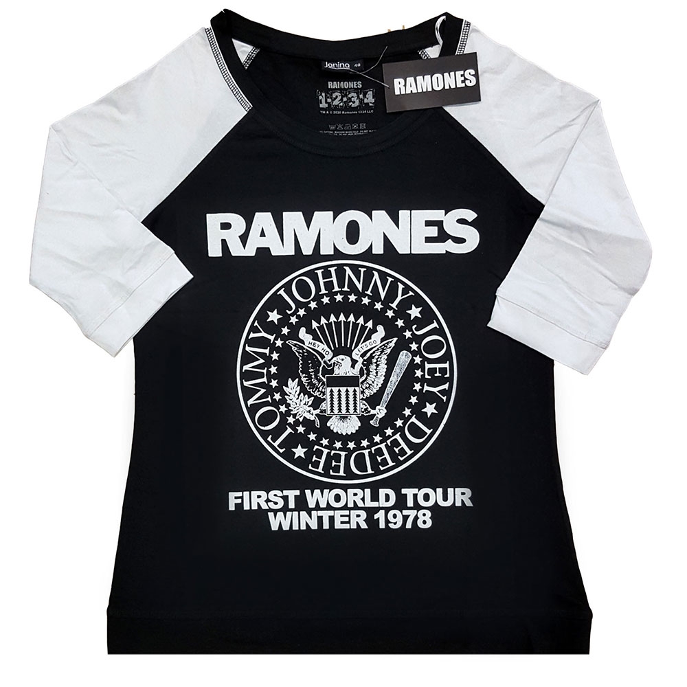 Ramones Ladies Raglan T-Shirt: First World Tour 1978 (XXX-Large)