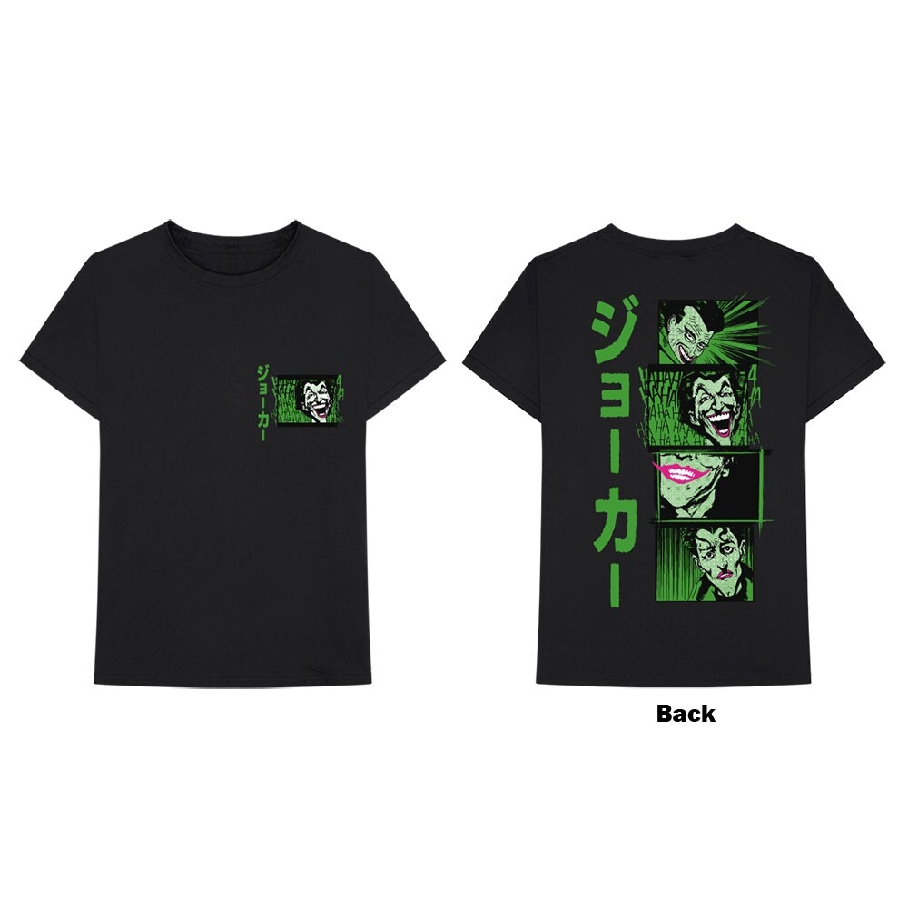 DC Comics Unisex T-Shirt: Joker Anime (Back Print) (Medium)