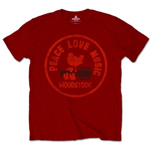 Woodstock Unisex T-Shirt: Love Peace Music (Medium)