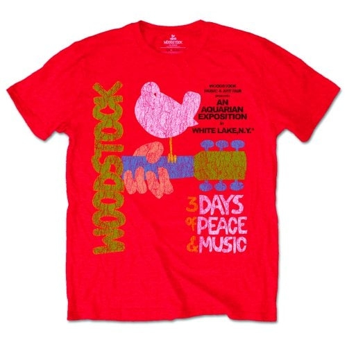 Woodstock Unisex T-Shirt: Classic Vintage Poster (Large)