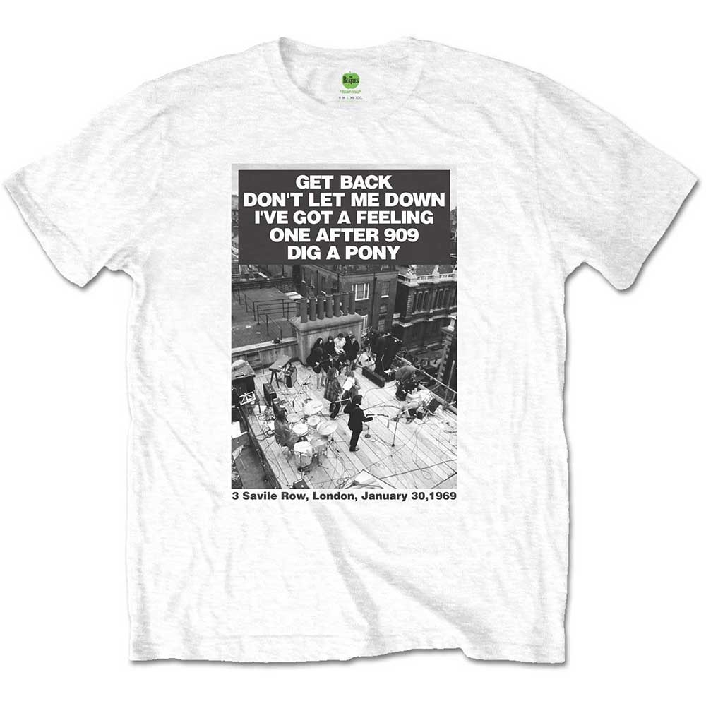 The Beatles Unisex T-Shirt: Rooftop Songs (Medium)