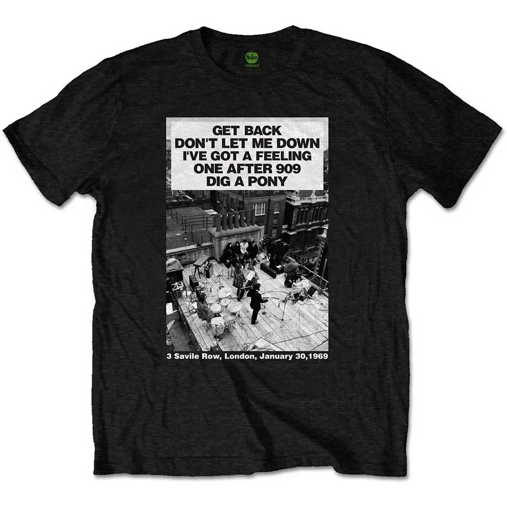 The Beatles Unisex T-Shirt: Rooftop Songs (X-Large)