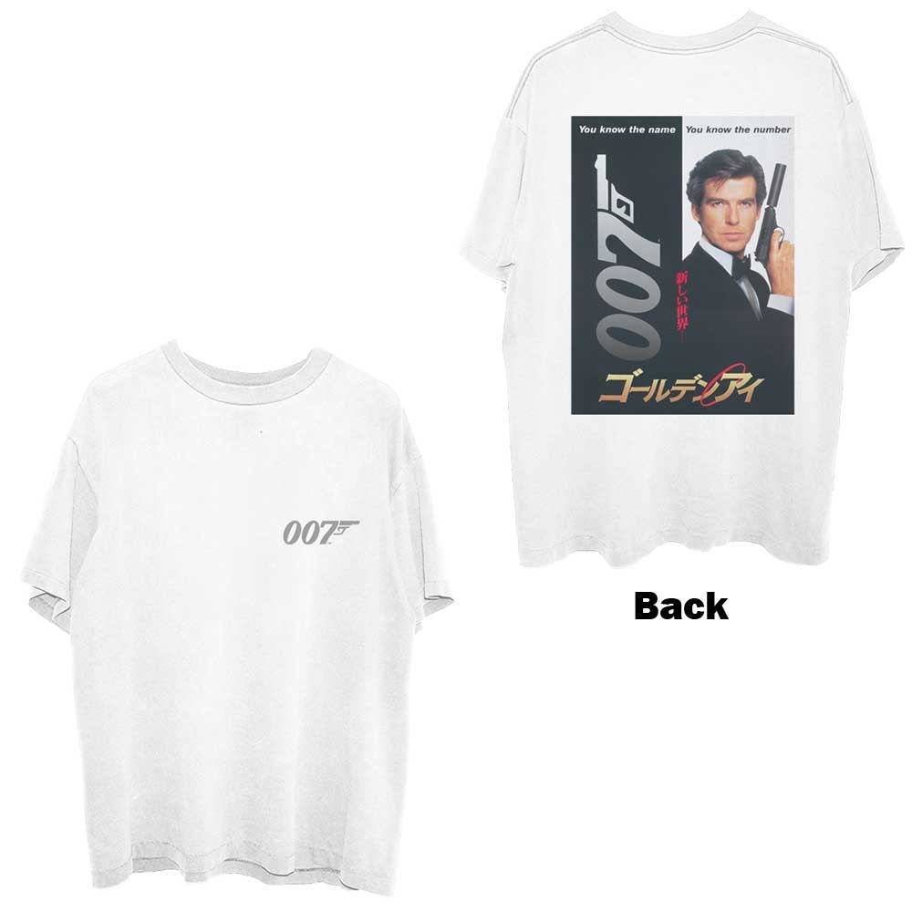 James Bond 007 Unisex T-Shirt: Goldeneye Japanese Poster (Back Print) (Large)