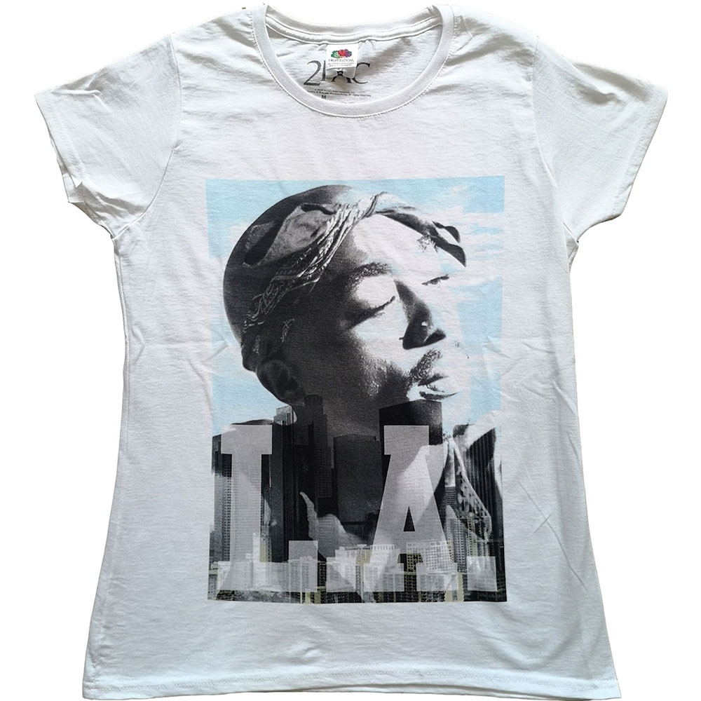 Tupac Ladies T-Shirt: LA Skyline (Medium)