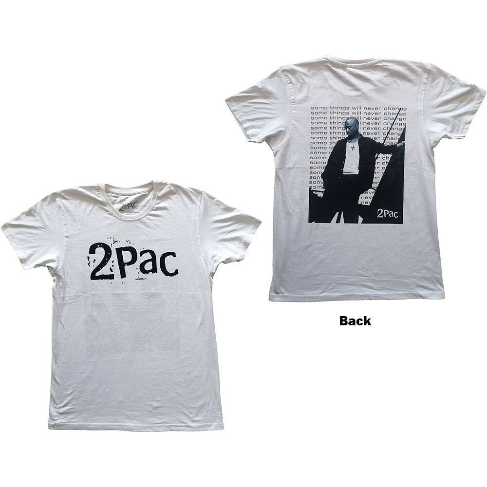 Tupac Unisex T-Shirt: Changes Back Repeat (Back Print) (Large)