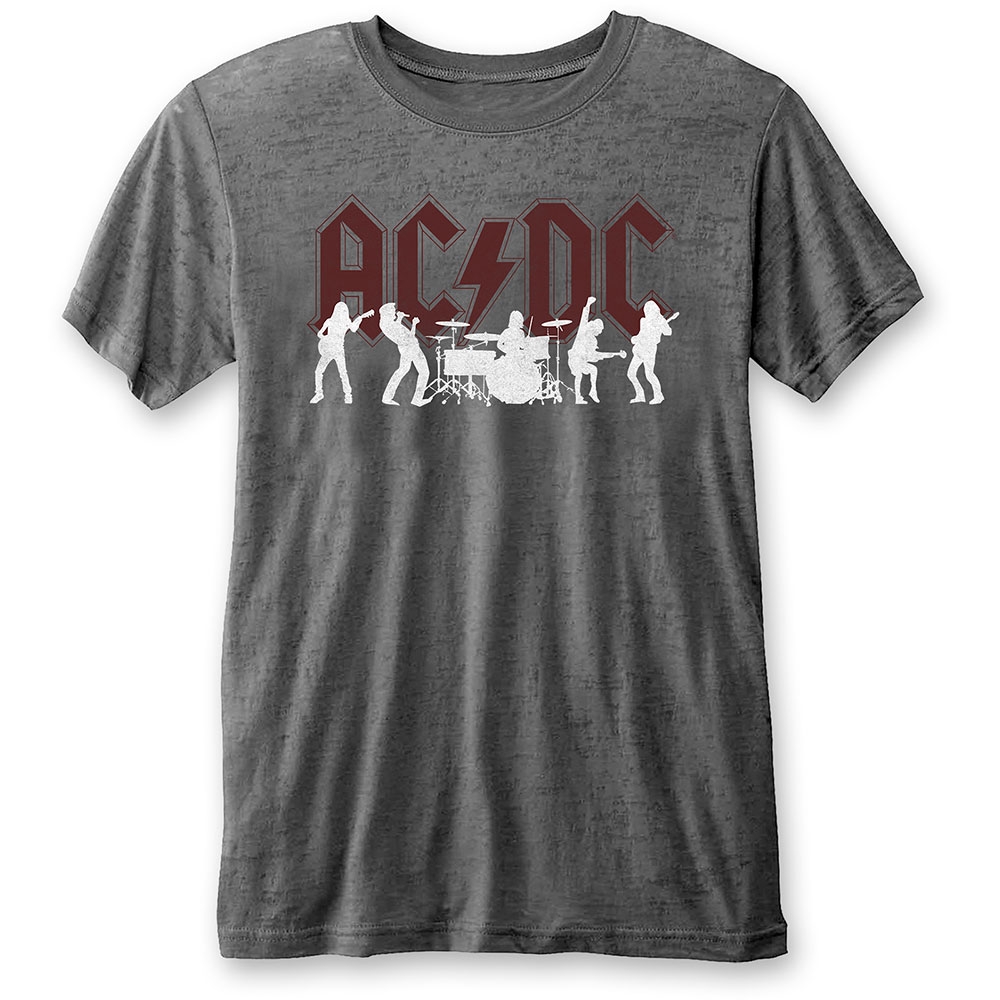 AC/DC Unisex Burn Out T-Shirt: Silhouettes (Large)