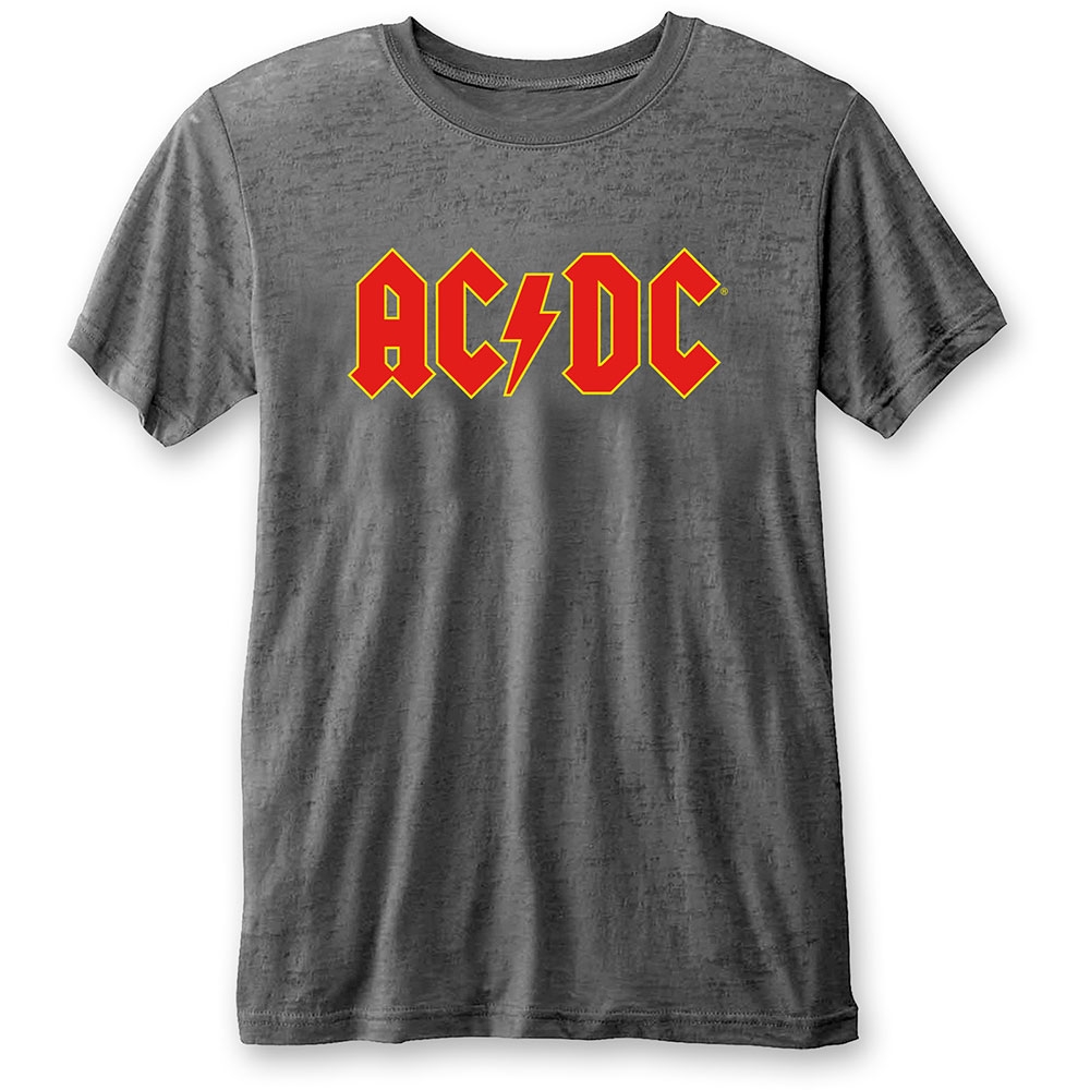 AC/DC Unisex Burn Out T-Shirt: Logo (Large)