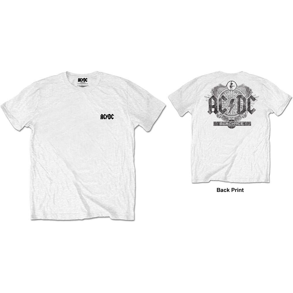 AC/DC Unisex T-Shirt: Black Ice (Back Print/Retail Pack) (X-Large)