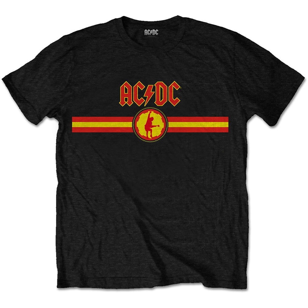 AC/DC Unisex T-Shirt: Logo & Stripe (Small)